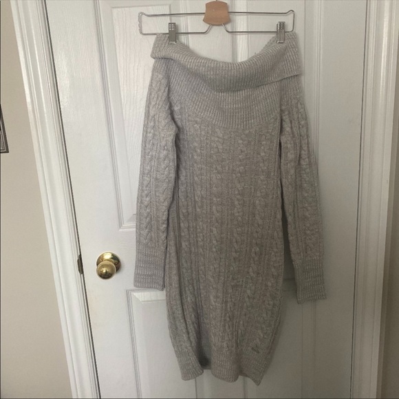 GUESS Cowl Neck OTS Grey Sweater Dress XS - Picture 4 of 5